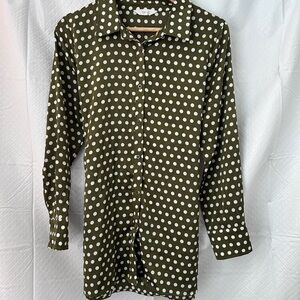 Polka Dot Button-Up Blouse